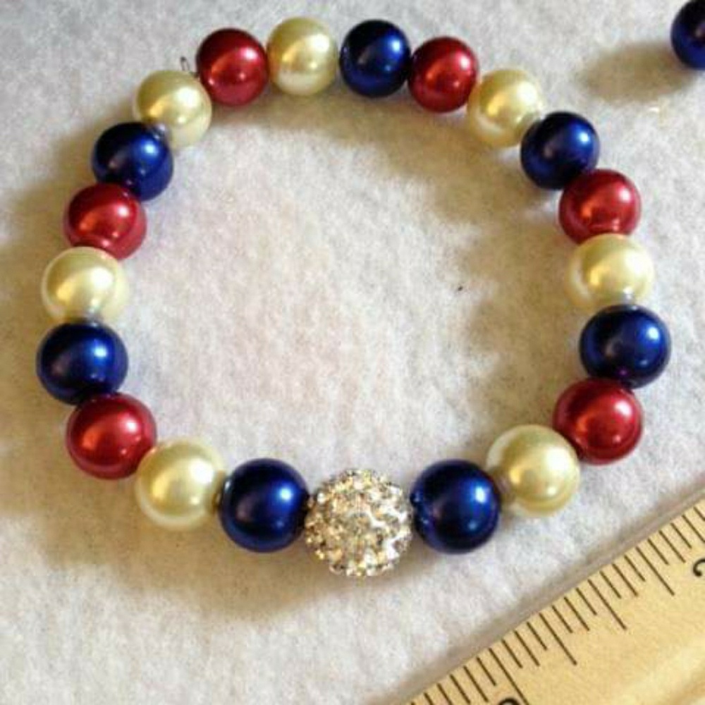 Stretch Bracelet Red White & Blue